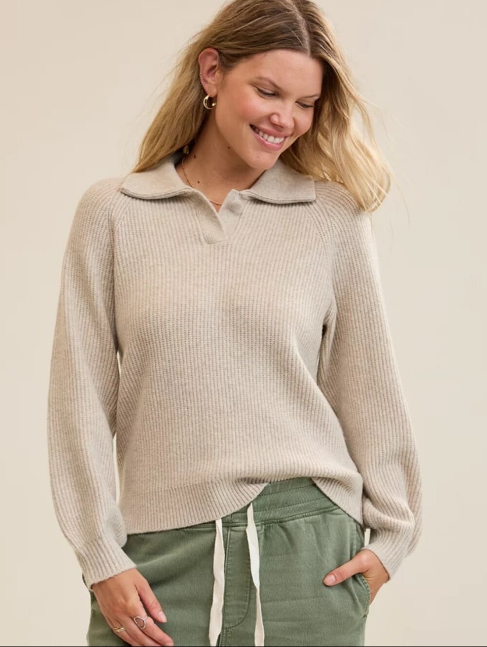 aerie - Classic Quarter Button Sweater - M